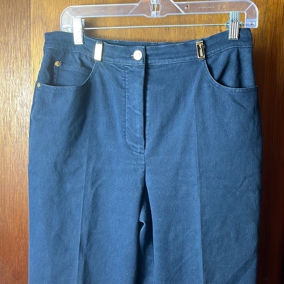 St. John Sport Blue Straight Leg Gold Hardware Jeans - Picture 2 of 14